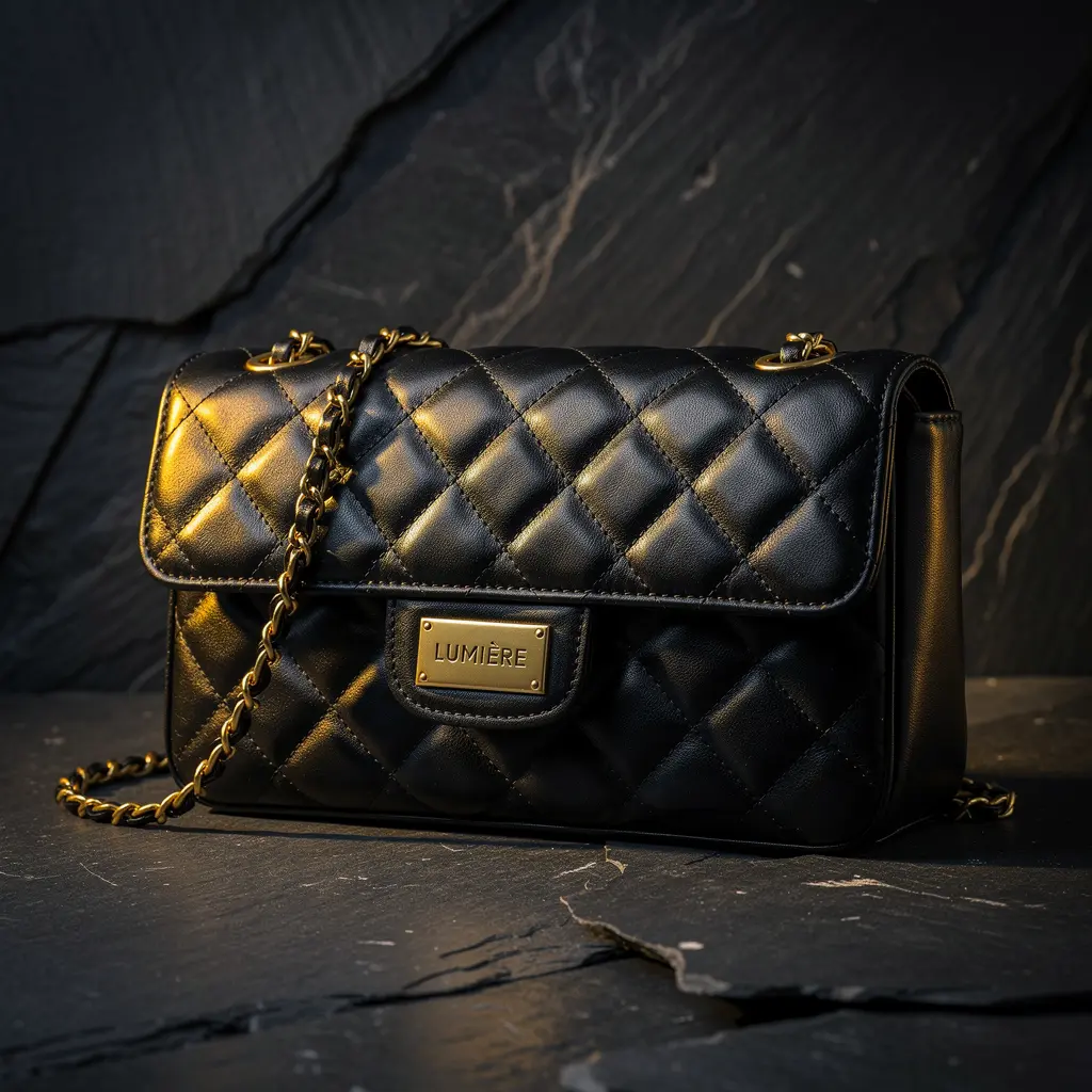 NUIT Crossbody Tasche in Quilted Black Leather