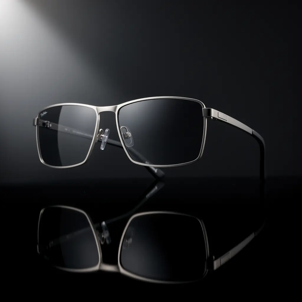 EDGE Rectangular Sonnenbrille in Titanium Gunmetal